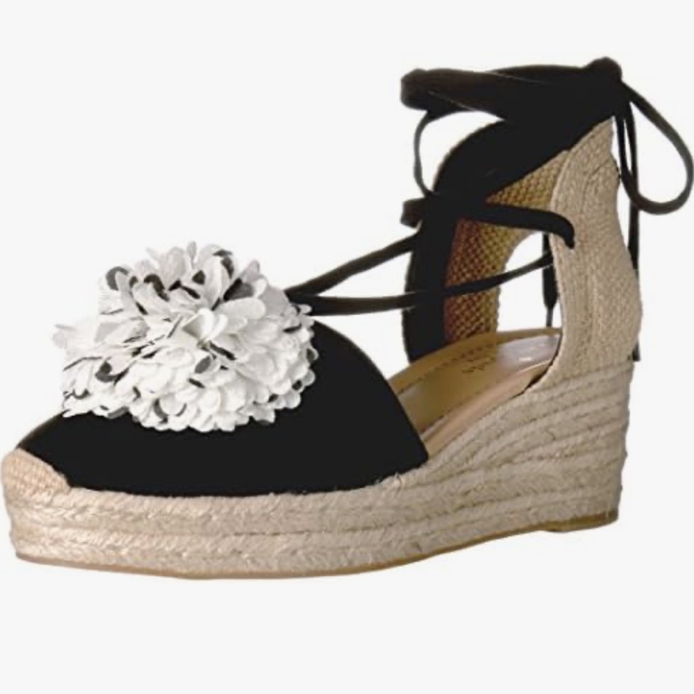 Kate Spade Lafayette Espadrille Wedge Sandal Polka Dot Pompom size 10